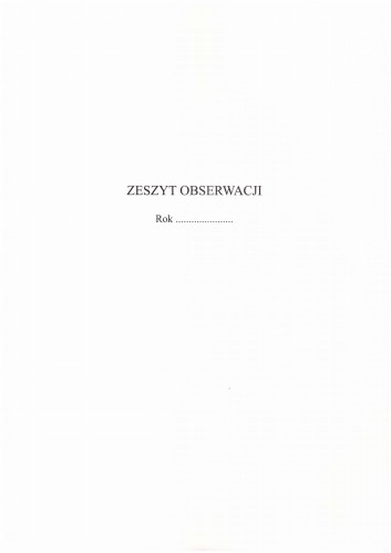 Zeszyt obserwacji