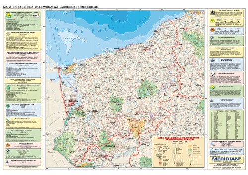 Zachodniopomorskie - mapa ekologiczna / konturowa