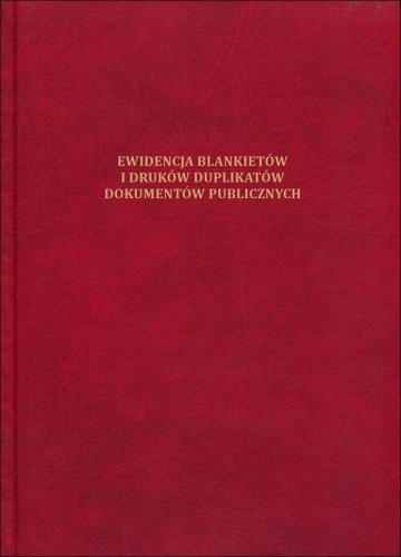 Ewidencja blankietów i druków duplikatów dokumentów publicznych-oprawa twarda A4 (100k)