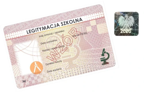 Legitymacja szkolna dla niepełnosprawnych słuchaczy EDU I/4-N  z hologramem