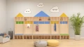 Szatnia przedszkolna MILO z daszkiem 6-osobowa, siedzisko z płyty 