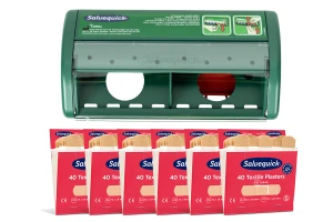 6 wkładów plastrów tekstylnych Salvequick Cederroth + Automat do plastrów GRATIS!