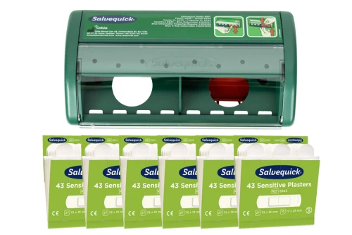 6 wkładów plastrów do skóry wrażliwej Salvequick Cederroth + Automat do plastrów GRATIS!
