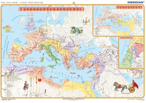 DUO Das alte Rom - dwustronna mapa ścienna w języku niemieckim
