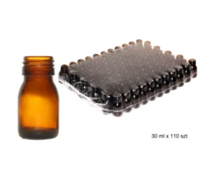 Butelka szklana farmaceutyczna oranż 0030ml bez nakrętki op.zbior.110 szt. 