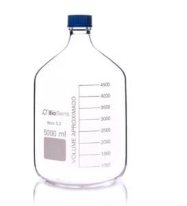 Butelka szklana z niebieską nakrętką BORO 3.3, gwint GL 45 5000ml BIOSENS 