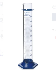 Cylinder miarowy BIOSENS szklany z podziałką 1000ml stopa PP 