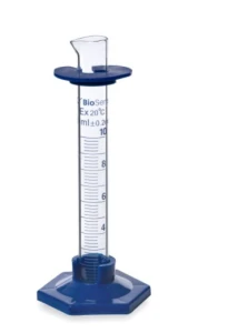 Cylinder miarowy BIOSENS szklany z podziałką 10ml stopa PP 