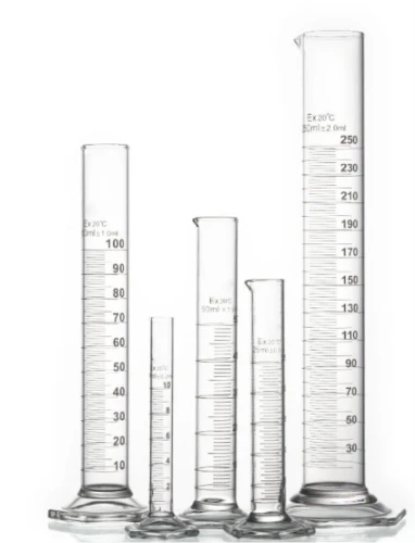 Cylinder miarowy BIOSENS szklany z podziałką 500ml stopa PP 
