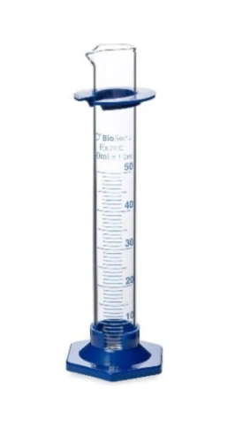Cylinder miarowy BIOSENS szklany z podziałką 50ml stopa PP 
