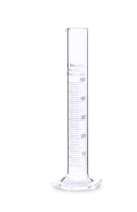 Cylinder miarowy BIOSENS szklany z podziałką 50ml stopa szklana sześciokątna 