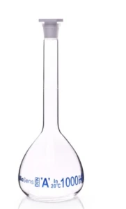 Kolba miarowa klasa A z korkiem PP, 1000ml szlif 24/29 BIOSENS 