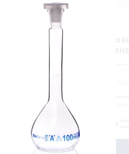 Kolba miarowa klasa A z korkiem PP, 100ml szlif 12/21 BIOSENS