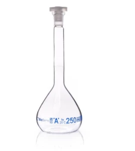 Kolba miarowa klasa A z korkiem PP, 250ml szlif 14/23 BIOSENS 