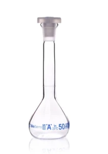 Kolba miarowa klasa A z korkiem PP, 50ml szlif 12/21 BIOSENS 