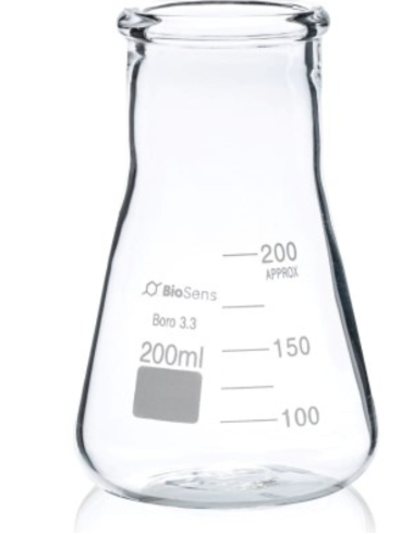 Kolba stożkowa szeroka szyja 0200 ml BIOSENS 