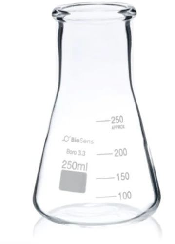 Kolba stożkowa szeroka szyja 0250 ml BIOSENS 