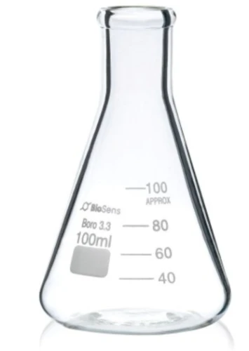 Kolba stożkowa wąska szyja 0100ml BIOSENS