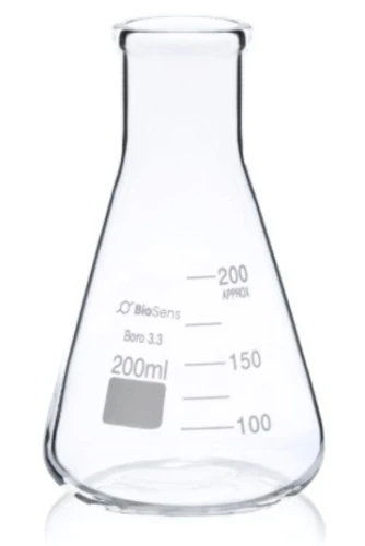 Kolba stożkowa wąska szyja 0200ml BIOSENS