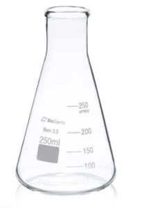 Kolba stożkowa wąska szyja 0250ml BIOSENS