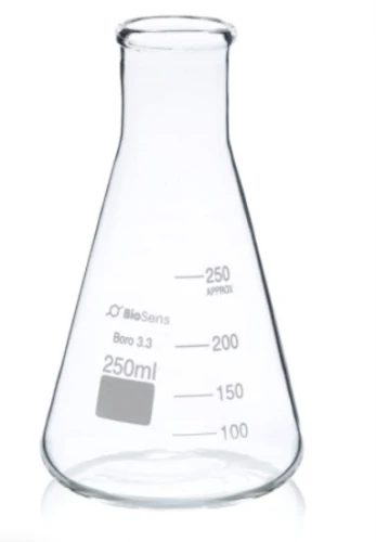 Kolba stożkowa wąska szyja 0250ml BIOSENS