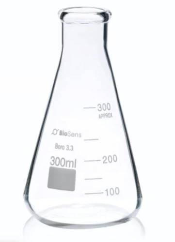 Kolba stożkowa wąska szyja 0300ml BIOSENS