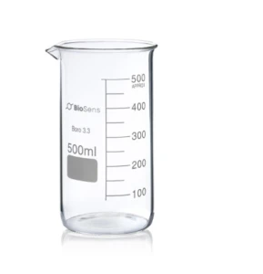 Zestaw 8 szt. Zlewka wysoka BIOSENS 500 ml, z wylewem i podziałką, borokrzem 