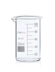 Zestaw 12 szt. Zlewka wysoka BIOSENS 100 ml, z wylewem i podziałką, borokrzem 