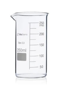 Zestaw 8 szt. Zlewka wysoka BIOSENS 250 ml, z wylewem i podziałką, borokrzem 
