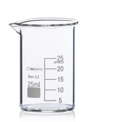 Zestaw 12 szt. Zlewka niska BIOSENS 50ml, z wylewem i podziałką, borokrzem (1)