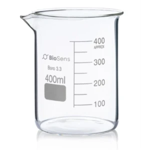 Zestaw 8 szt. Zlewka niska BIOSENS 500ml, z wylewem i podziałką, borokrzem 