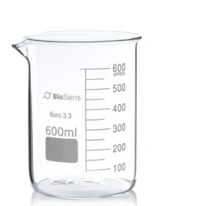 Zestaw 8 szt. Zlewka niska BIOSENS 600ml, z wylewem i podziałką, borokrzem 
