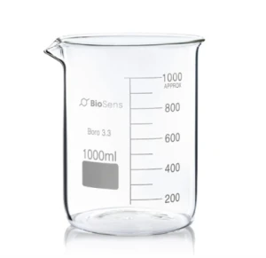 Zestaw 6 szt. Zlewka niska BIOSENS 1000ml, z wylewem i podziałką, borokrzem 