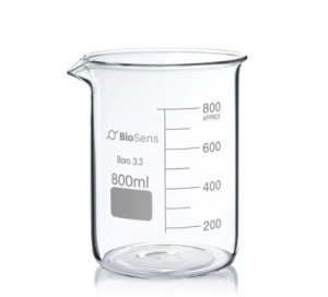 Zestaw 6 szt. Zlewka niska BIOSENS 800 ml, z wylewem i podziałką, borokrzem 