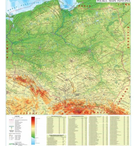 Polska fizyczna - nakładka magnetyczna na tablice 82x97 cm