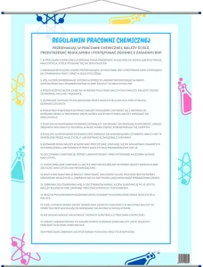 Regulamin Pracowni Chemicznej - plansza do szkoły 70x100 cm