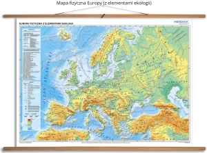 Mapa fizyczna Europy (z elementami ekologi)