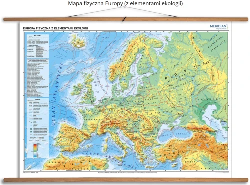 Mapa fizyczna Europy (z elementami ekologi)
