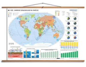 OZE - Energie odnawialne na świecie - mapa ścienna