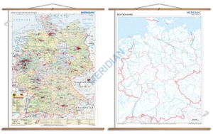 DUO Deutschland politisch / stumm - dwustronna mapa ścienna w języku niemieckim