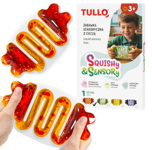 Gnioteksensoryczny z cieczą squishy - kolor pomarańczowy 
