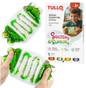 Gnioteksensoryczny z cieczą squishy - kolor zielony