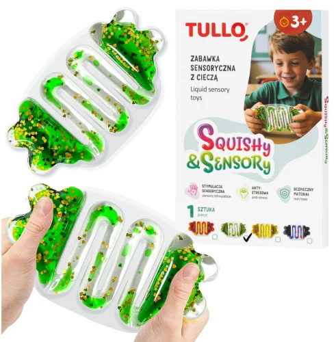 Gnioteksensoryczny z cieczą squishy - kolor zielony