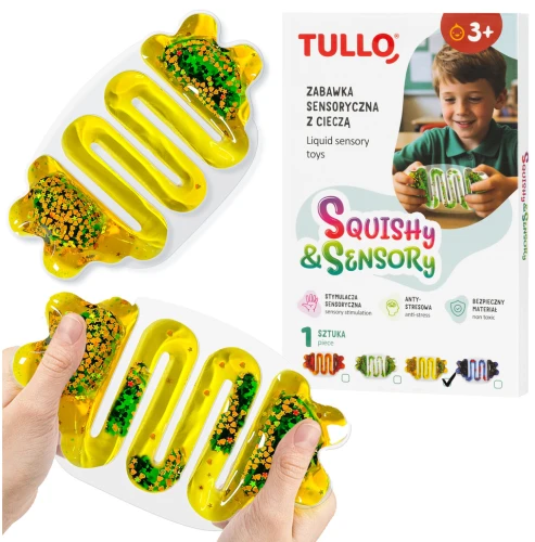 Gnioteksensoryczny z cieczą squishy - kolor żółty