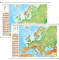 Europa - mapa ścienna, szkolna dwustronna fizyczna do ćwiczeń 194x139 cm