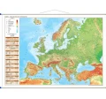 Europa - mapa ścienna, szkolna dwustronna fizyczna do ćwiczeń 194x139 cm