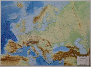 Europa - mapa ścienna plastyczna 3D 92x64 cm