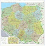 Polska - mapa ścienna administracyjno-drogowa - różne wymiary