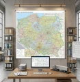 Polska - mapa ścienna administracyjno-drogowa - różne wymiary