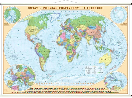 Świat - mapa szkolna ścienna polityczna XXL 194x140 cm